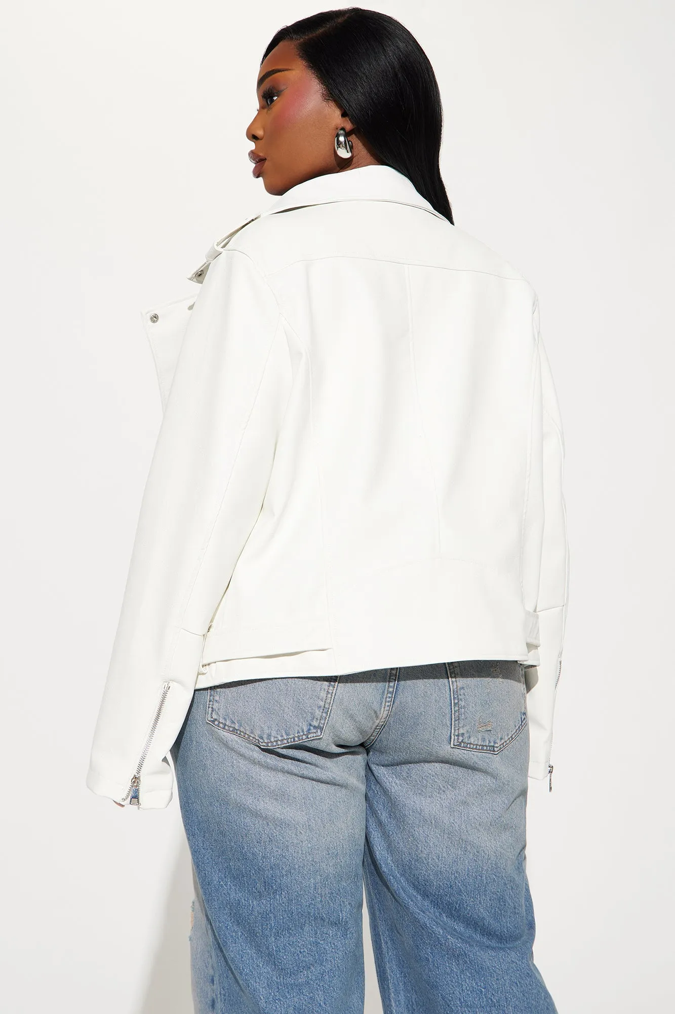 Araxie Vegan Leather Jacket - White