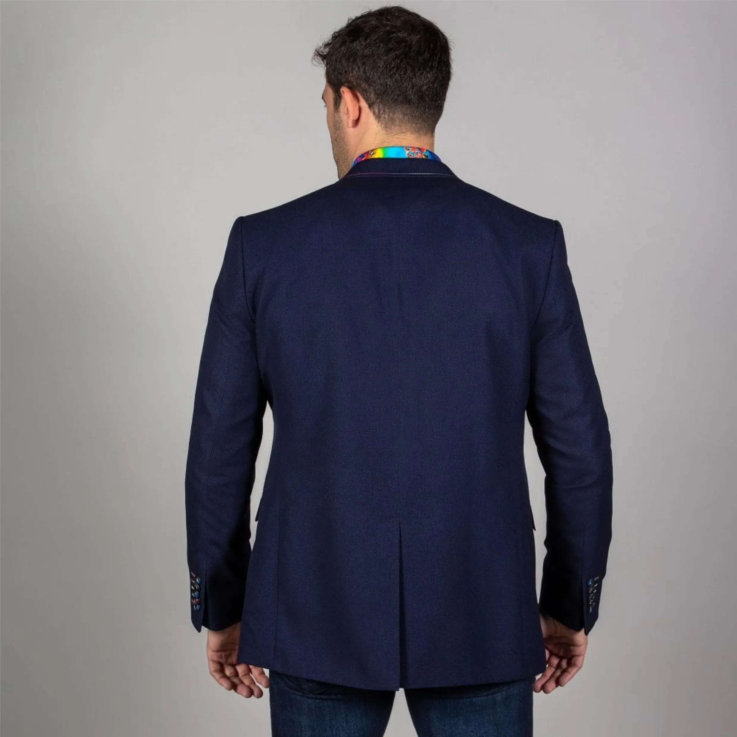 CLAUDIO LUGLI MENS SIGNATURE SLIM FITTED JACKET & WAISTCOAT CL1919 - NAVY