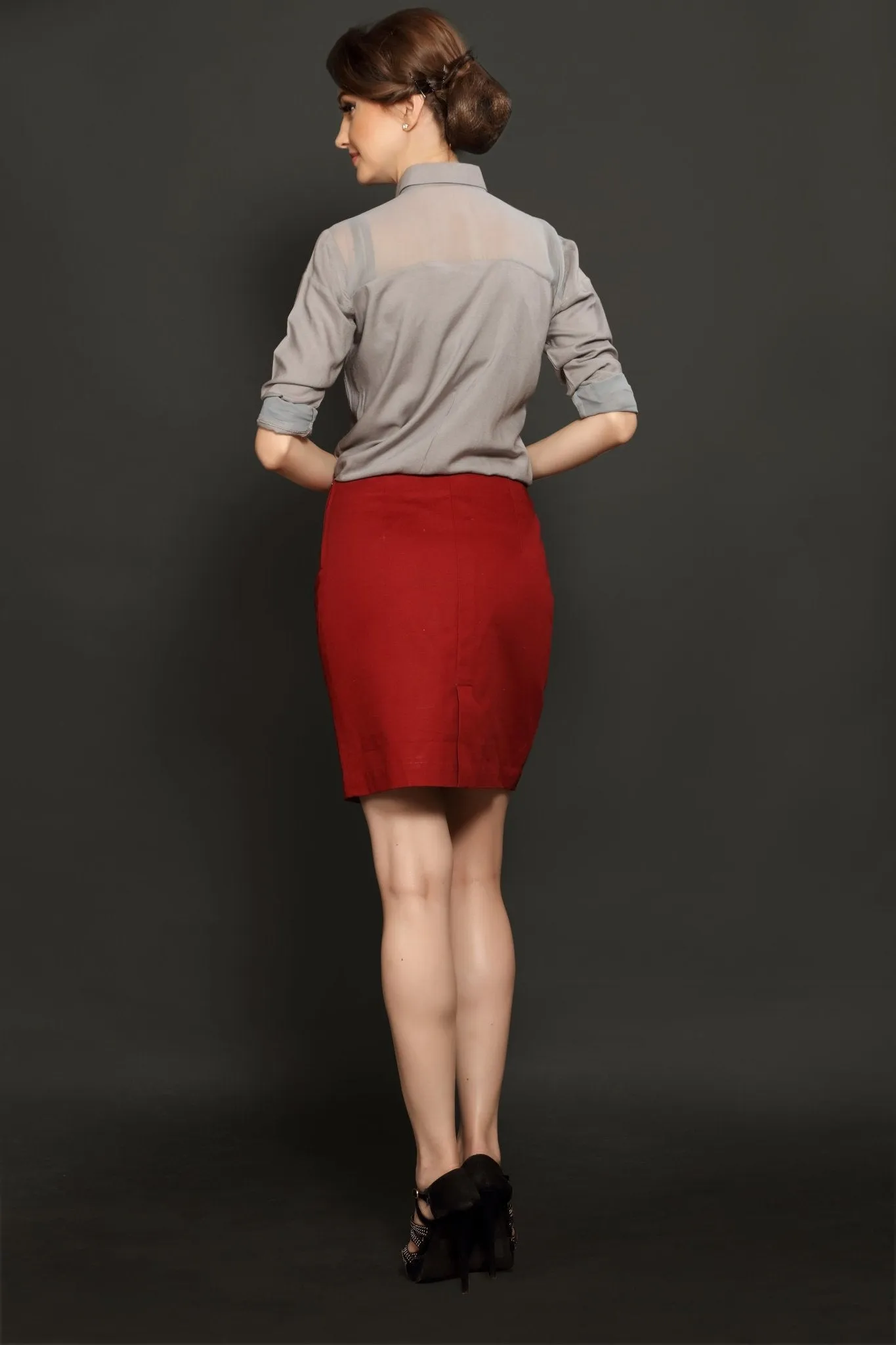 Maroon Short Skirt