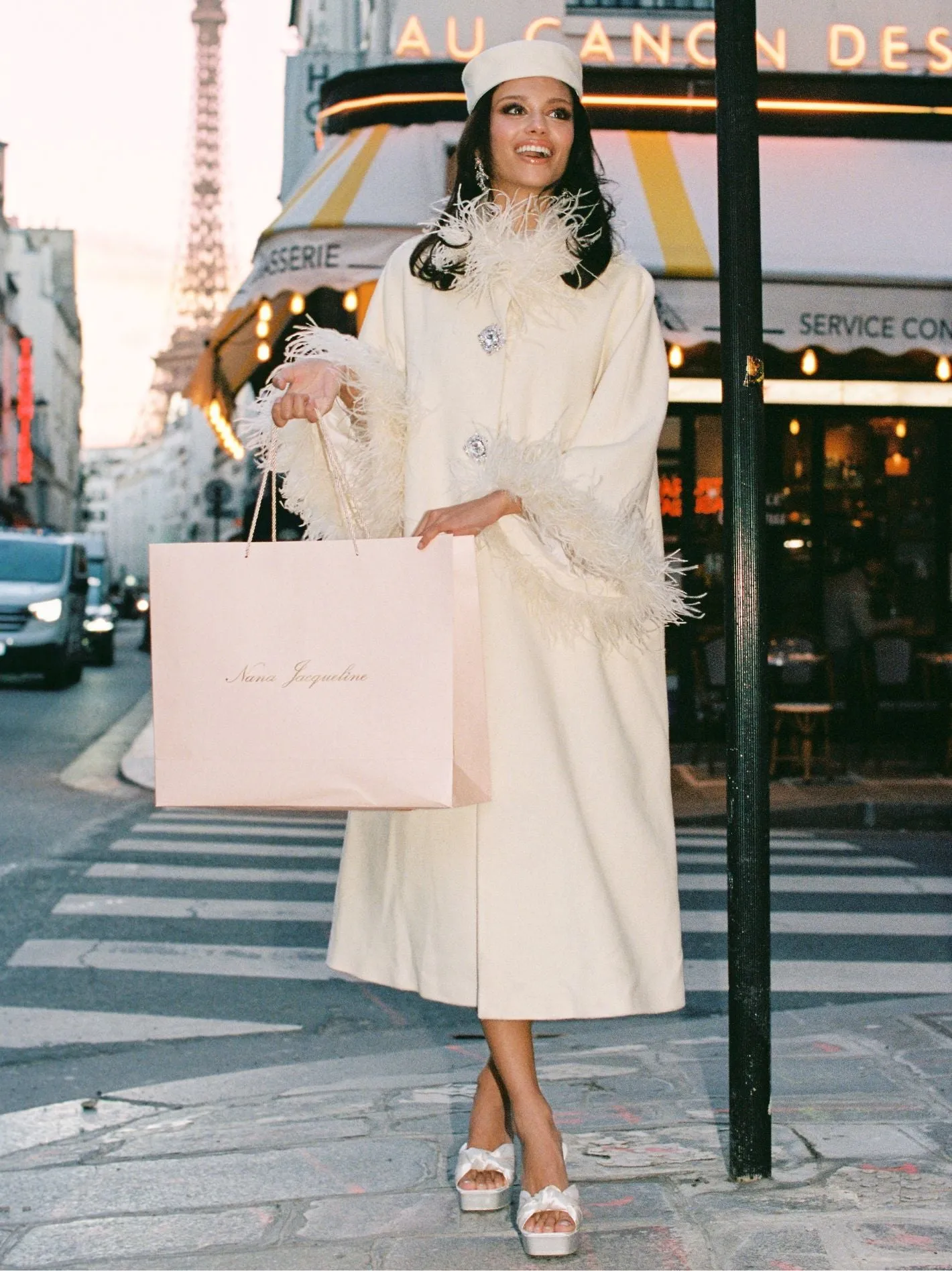 Nina Feather Coat (White)
