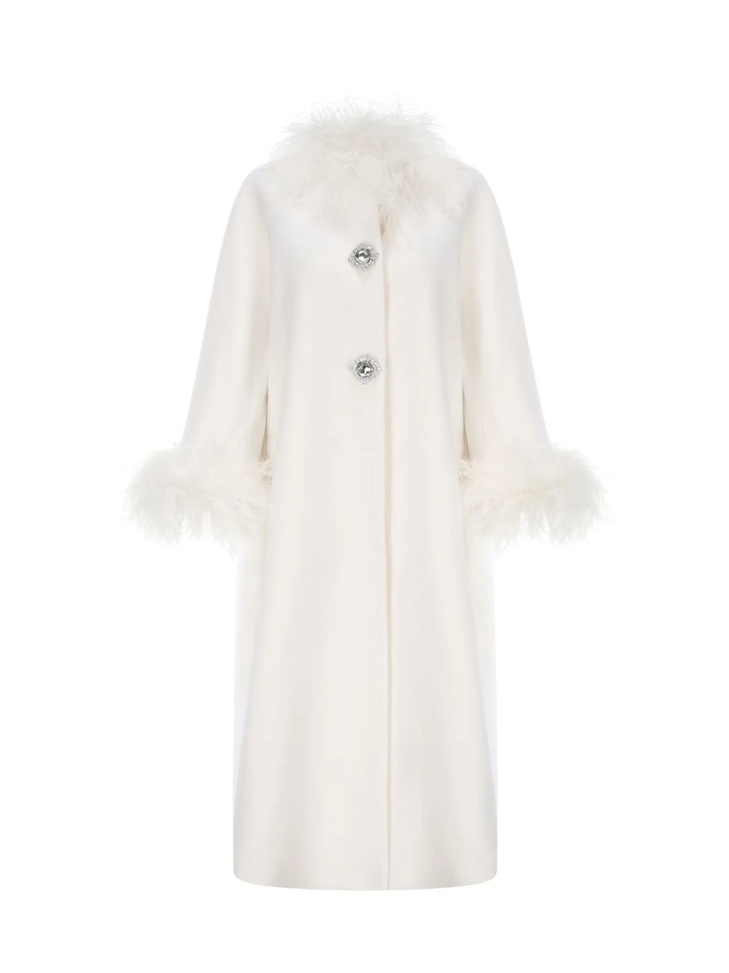 Nina Feather Coat (White)