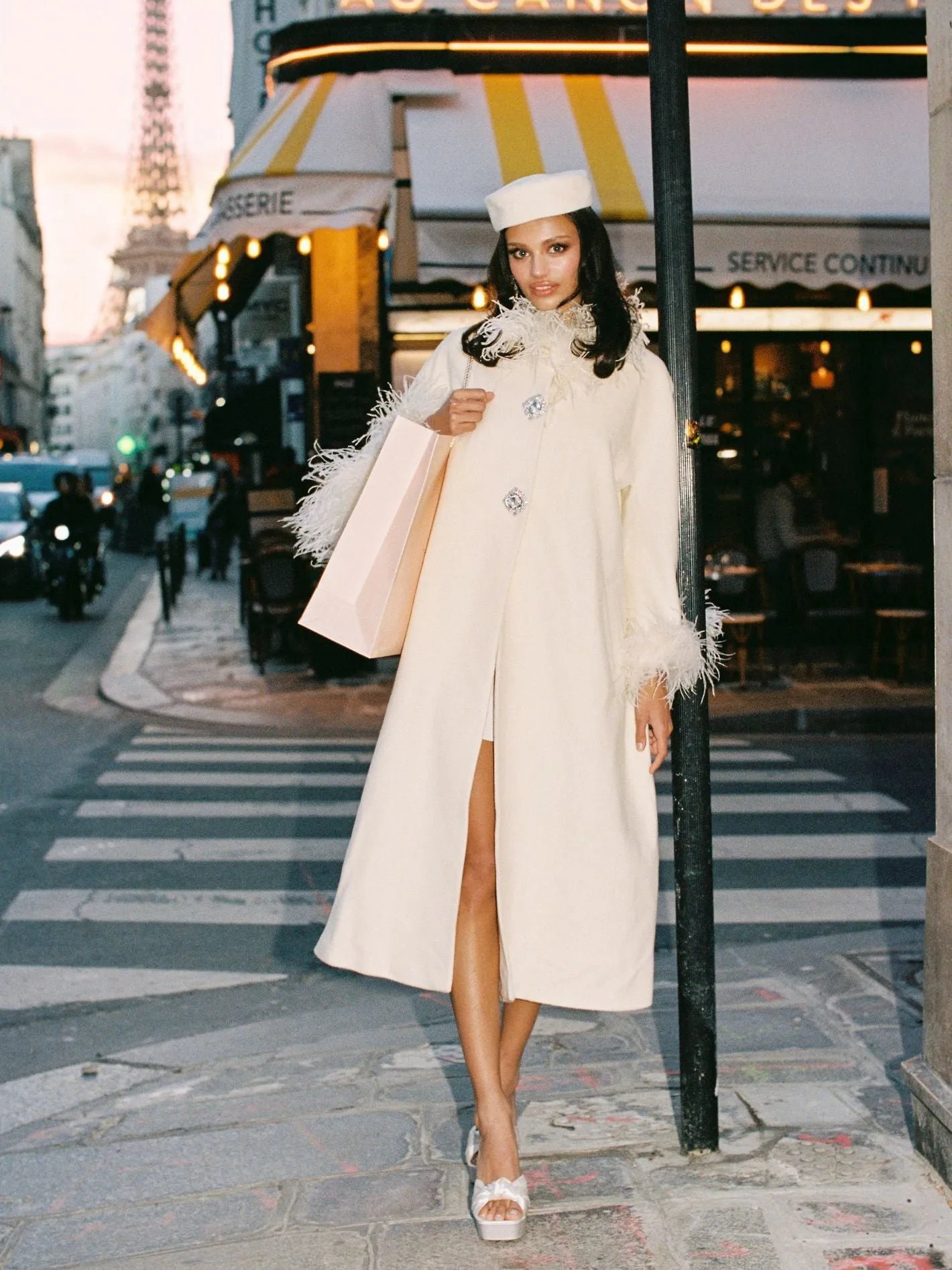 Nina Feather Coat (White)