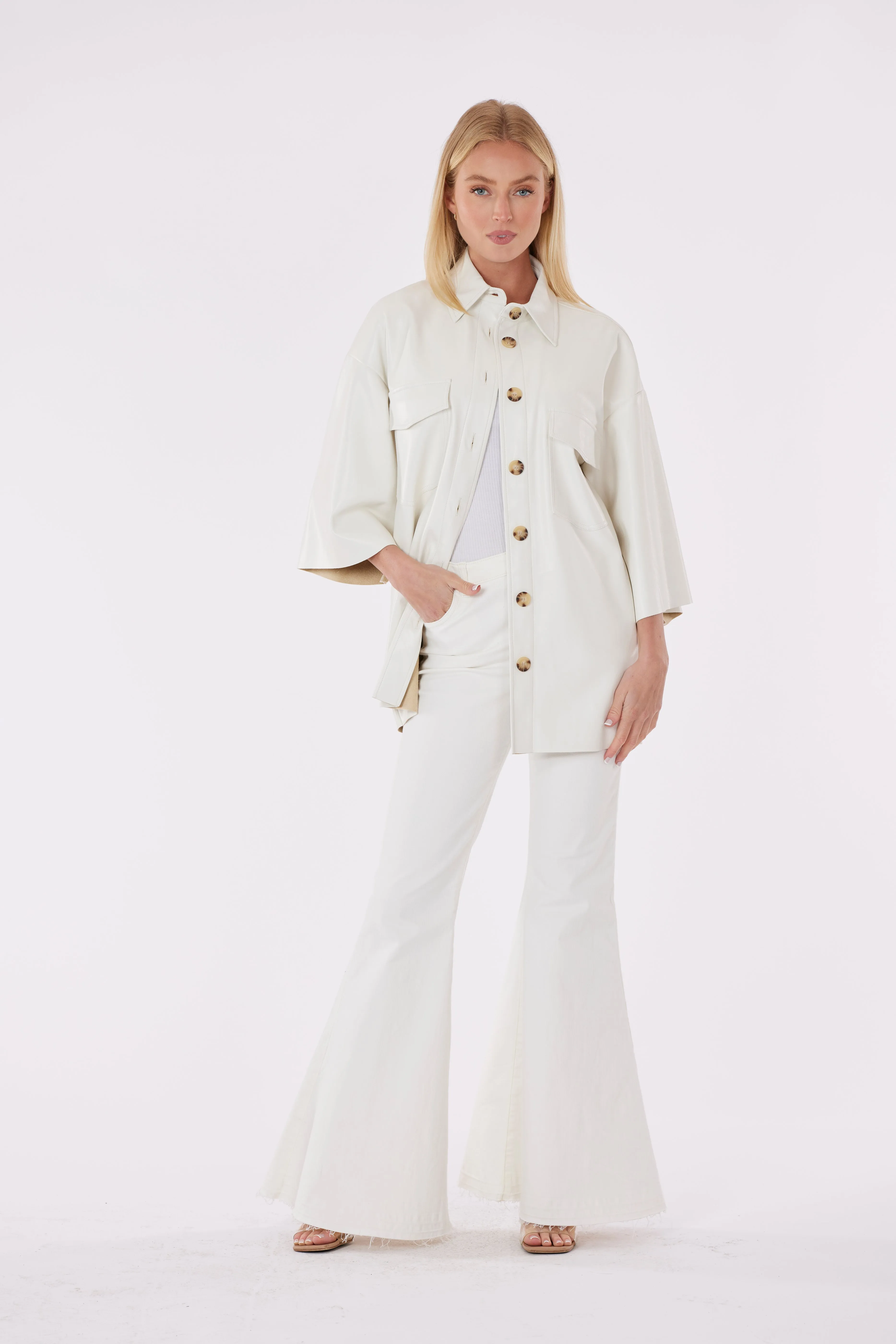 Oversized Faux Leather Shirt