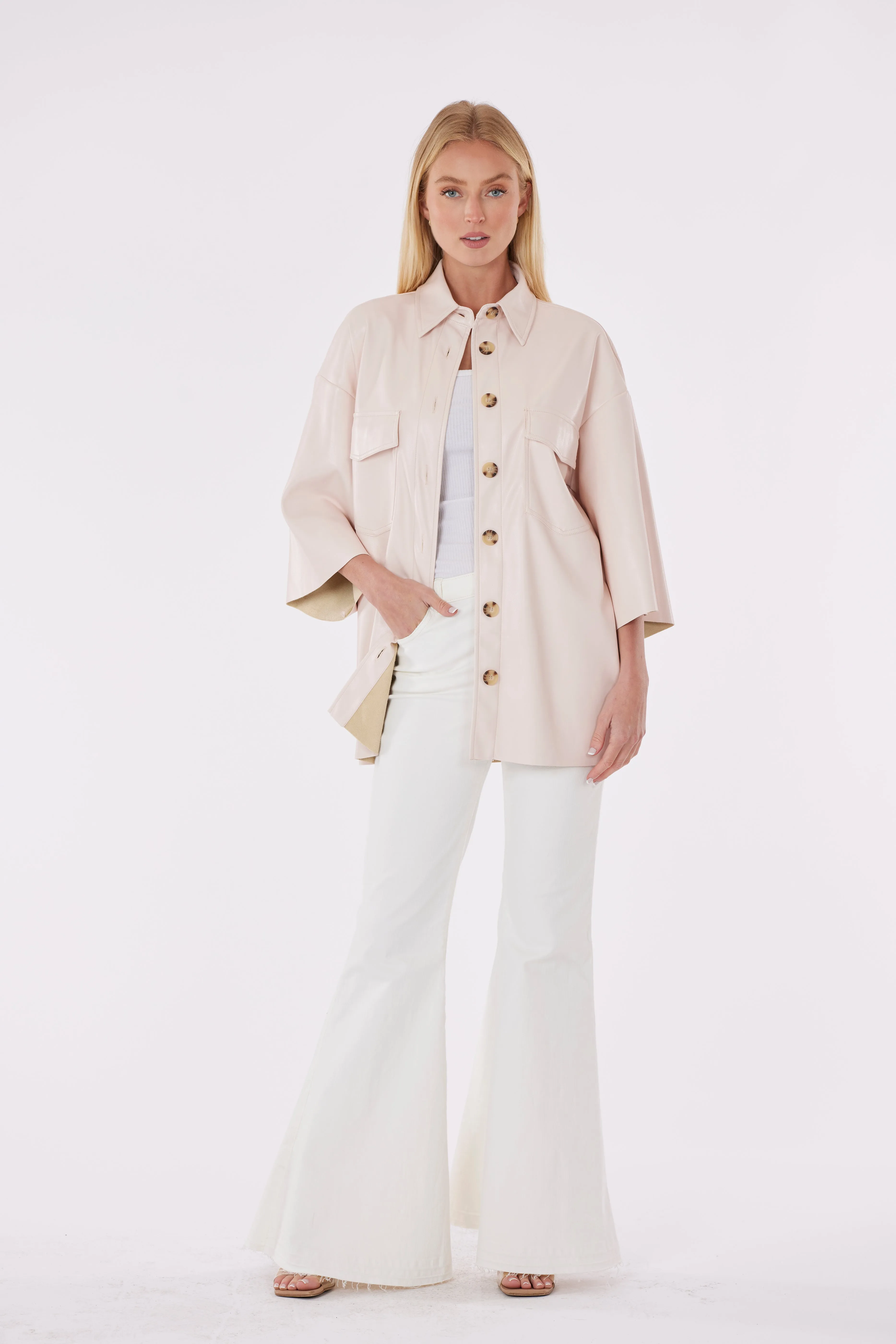 Oversized Faux Leather Shirt