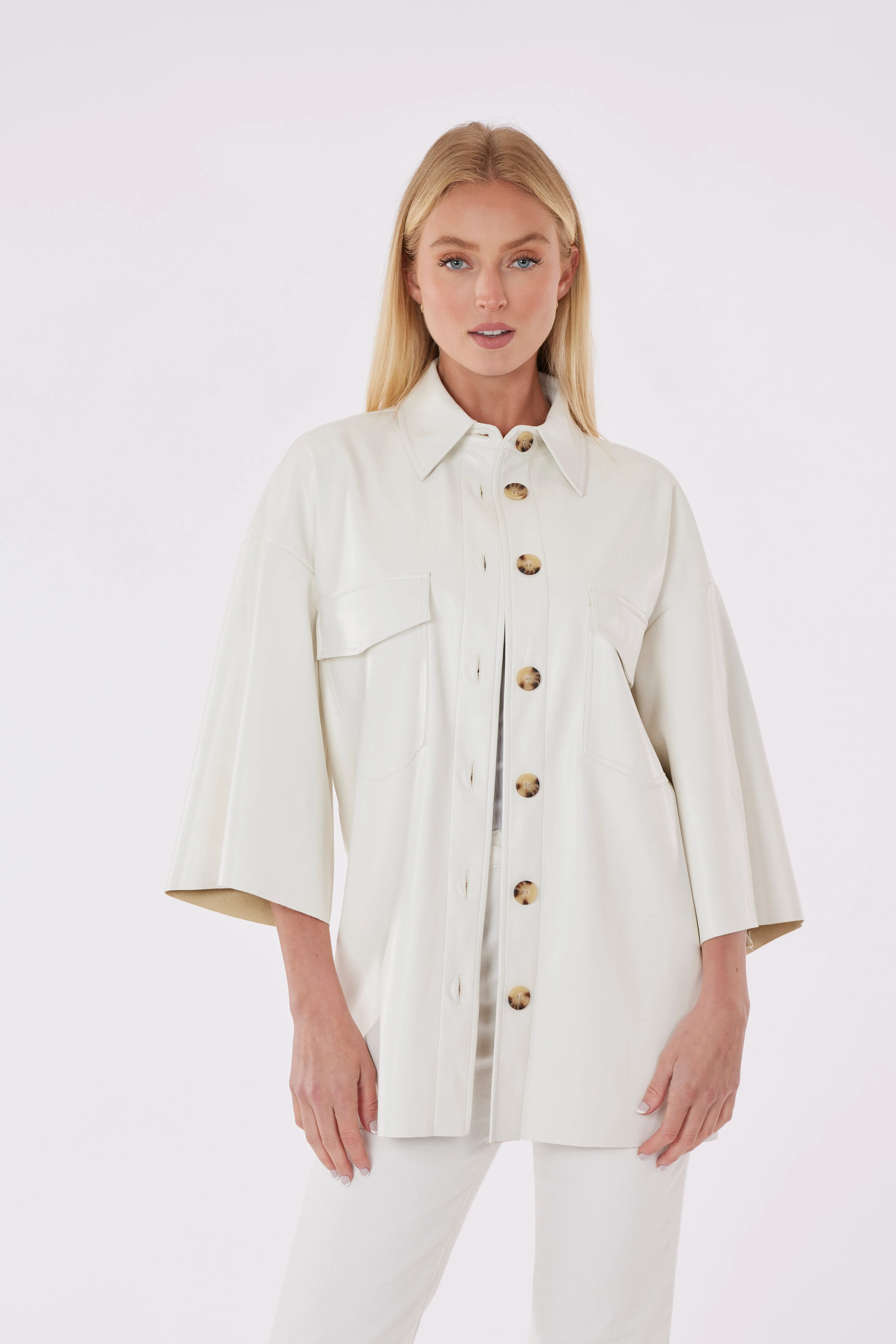 Oversized Faux Leather Shirt