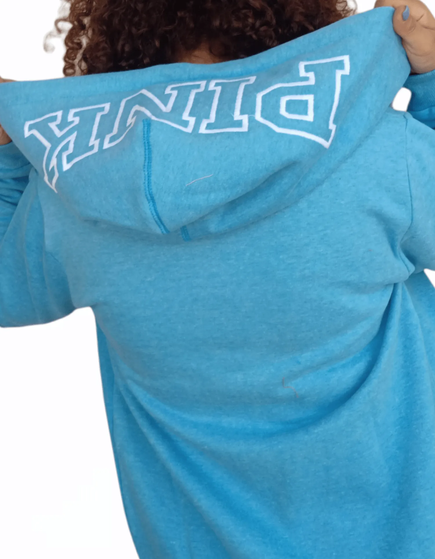 PINK Women Hoodie Jacket - Neon Blue