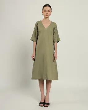 The Mildura Daisy Olive Linen Dress
