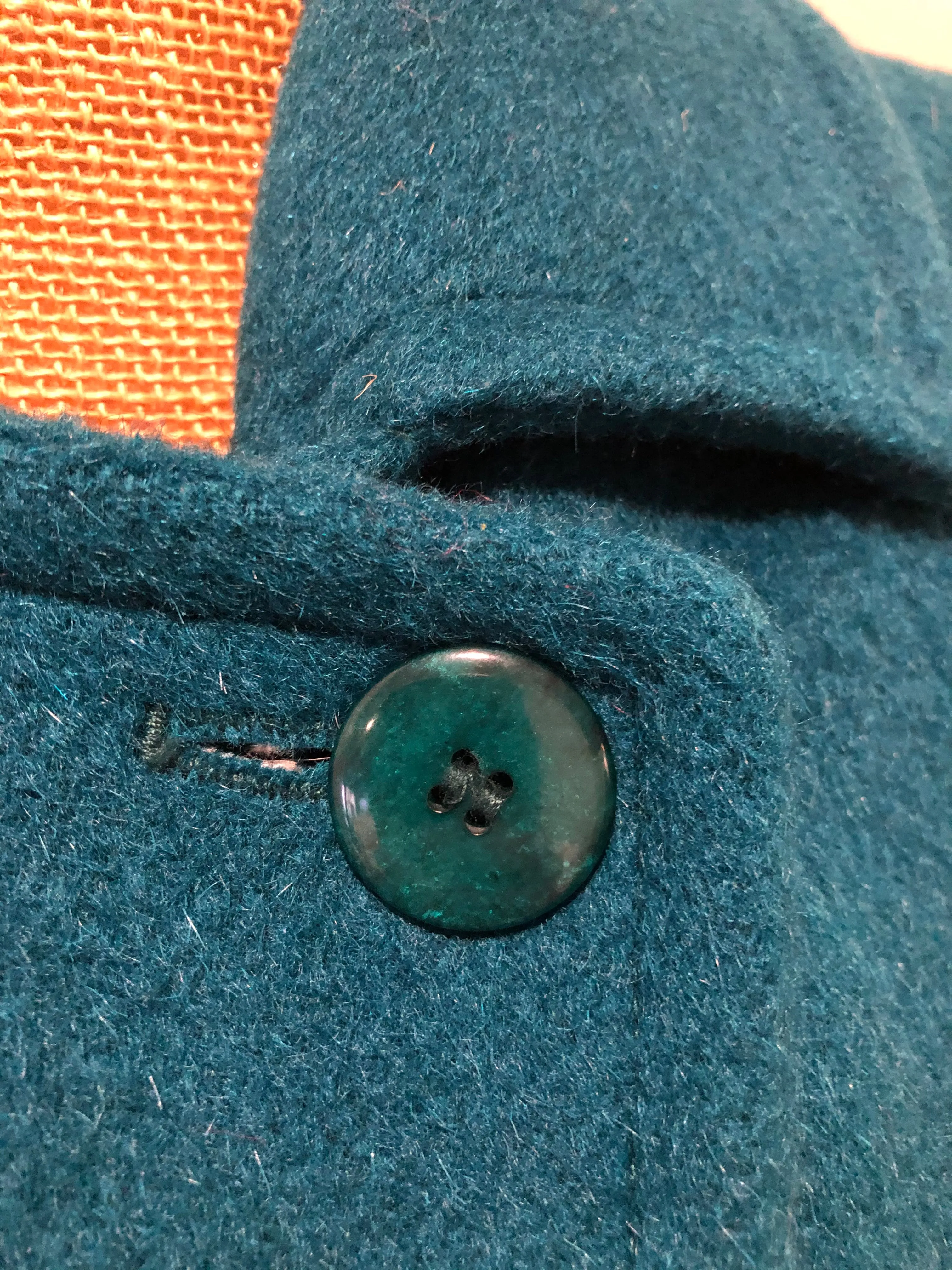 Vintage Marks & Spencer Teal Mohair/ Wool Blend Coat