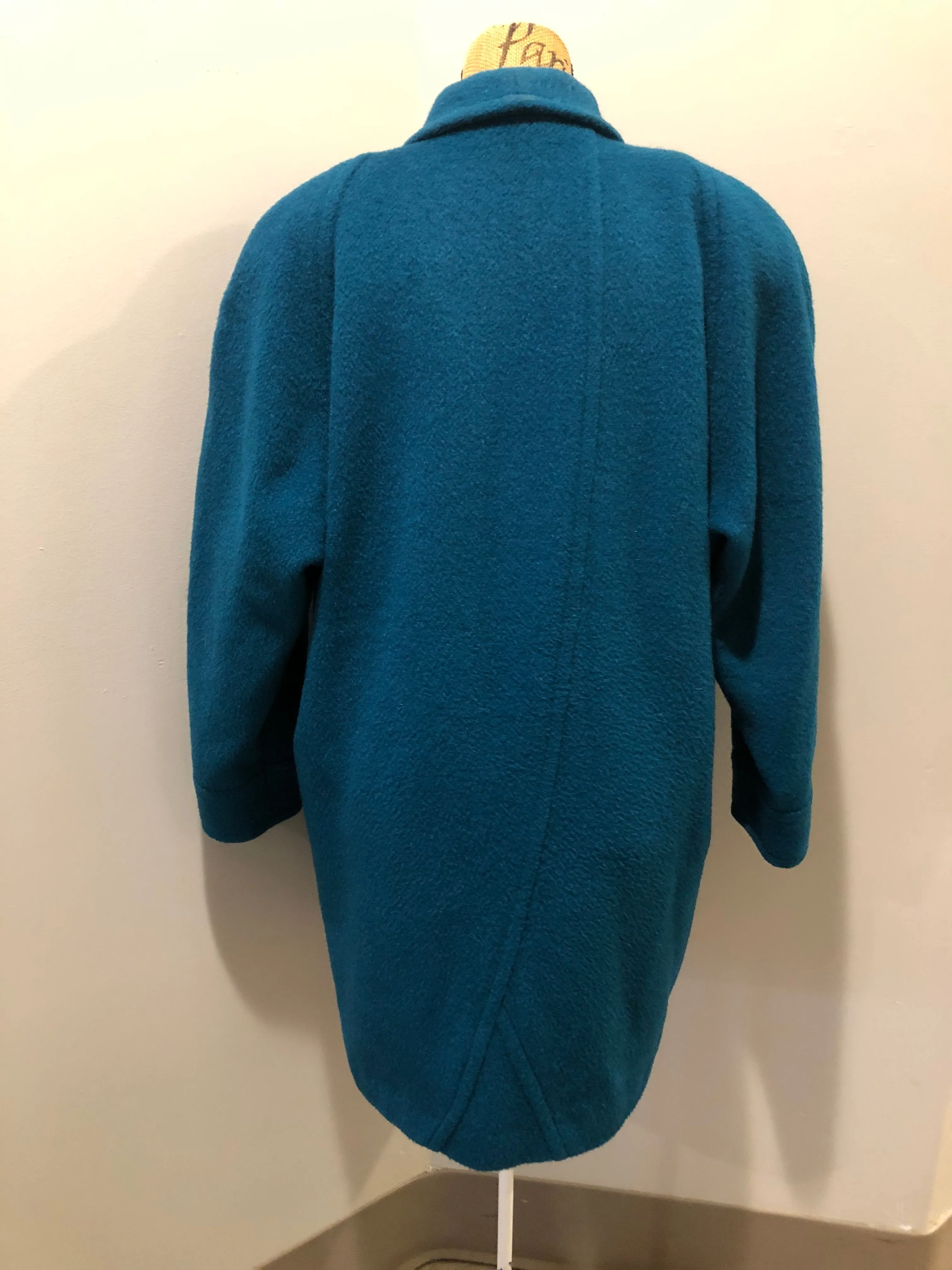 Vintage Marks & Spencer Teal Mohair/ Wool Blend Coat