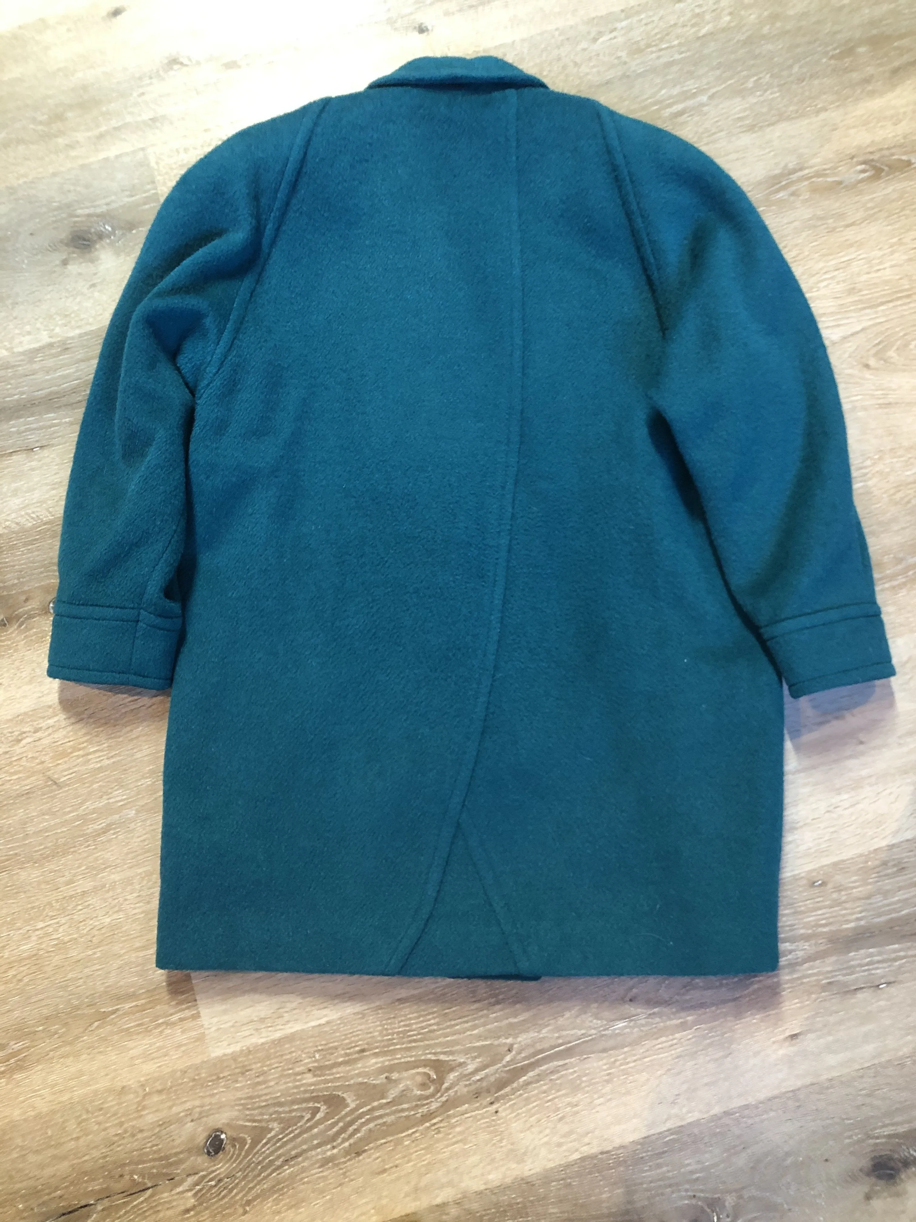 Vintage Marks & Spencer Teal Mohair/ Wool Blend Coat