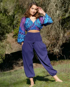 Vivid Floral Mandala Wrap Top