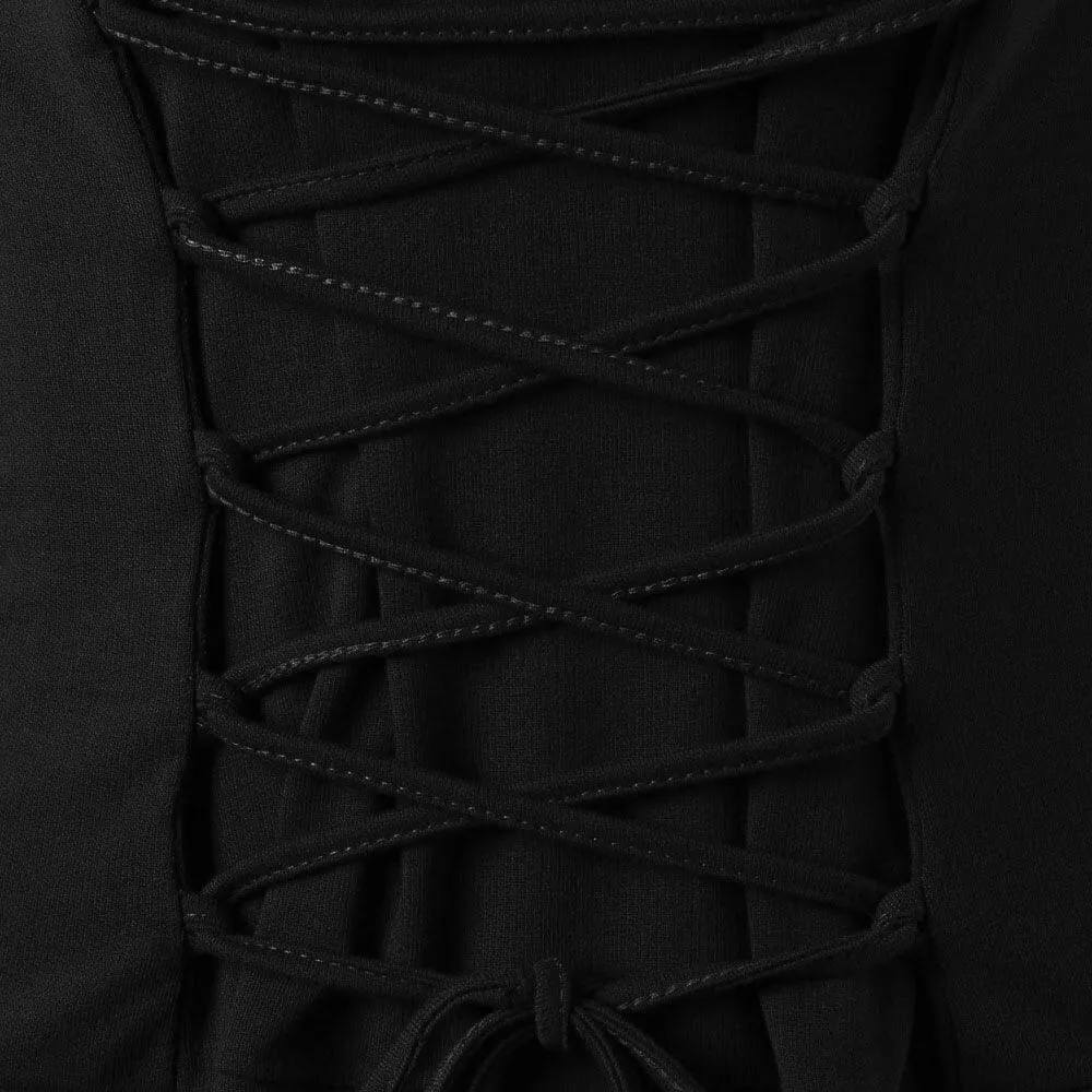 Warrior Gothic Hooded Dress, Stunning LongSleeve Outwear For Women